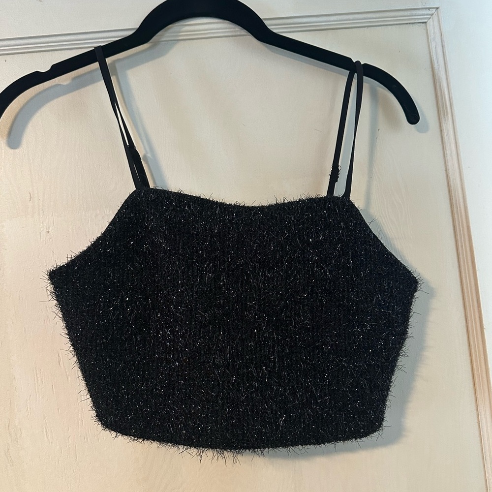 Vero Moda Sparkly Black Crop Top